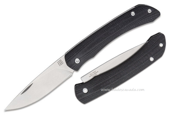 Artisan Cutlery Biome Slipjoint Folding Knife, 12C27 Sandvik, G10 Black, ATZ1840PBK