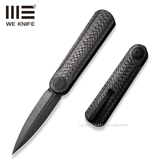 WE Knife Eidolon Flipper Folding Knife, CPM 20CV Black, Carbon Fiber, 19074B-C
