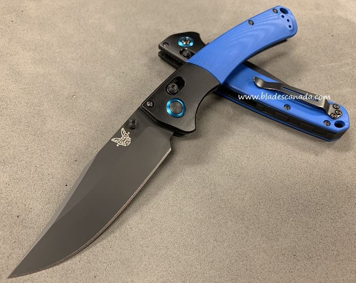 Benchmade Crooked River Folding Knife, S90V, G10 Blue, 15080CU12