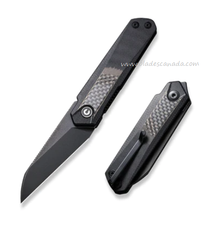 CIVIVI Ki-V Plus Flipper Folding Knife, Nitro-V Black SW, G10/Carbon Fiber, 20005B-3