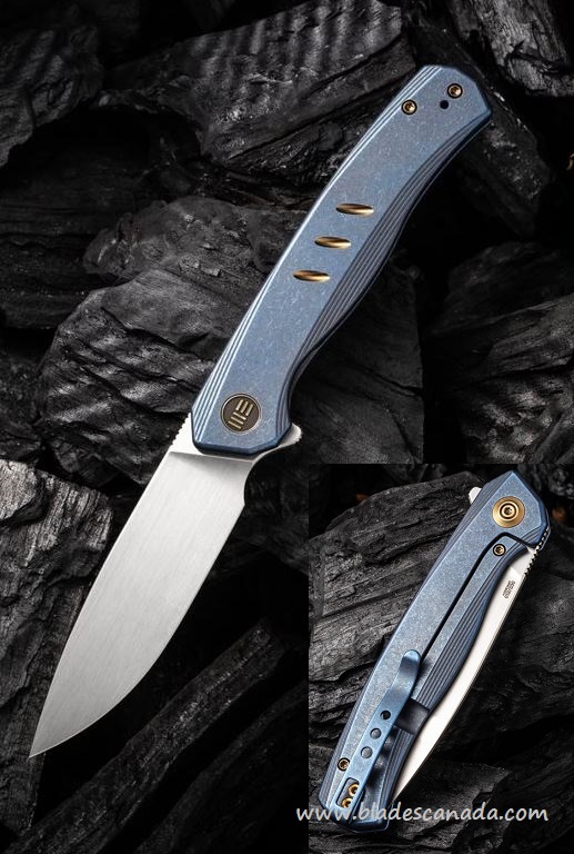 WE Knife Seer Limited Edition 20CV Flipper, Blue Titanium Handle WE20015-2