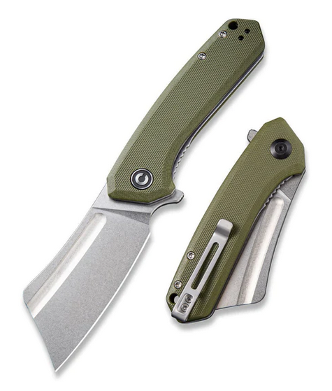 CIVIVI Mini Bullmastiff Flipper Folding Knife, G10 OD Green, 2004A - Click Image to Close