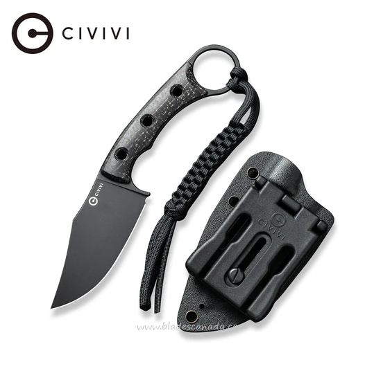 CIVIVI Midwatch Fixed Blade Knife, N690 SW Black, Micarta Black, 20059B-1