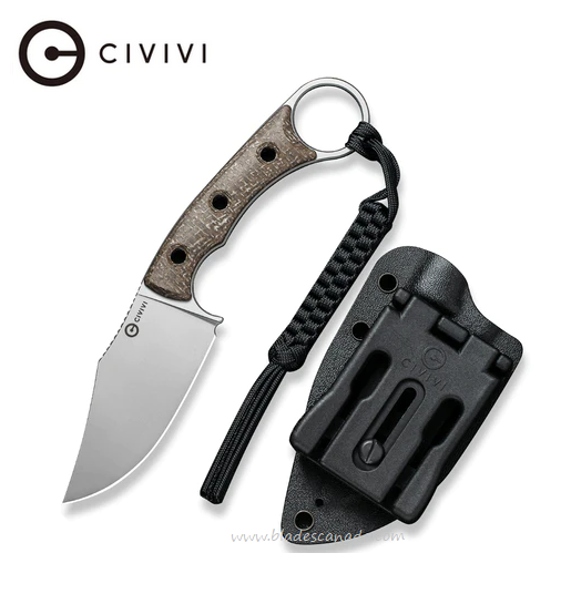 CIVIVI Midwatch Fixed Blade Knife, N690, Micarta Brown, 20059B-2