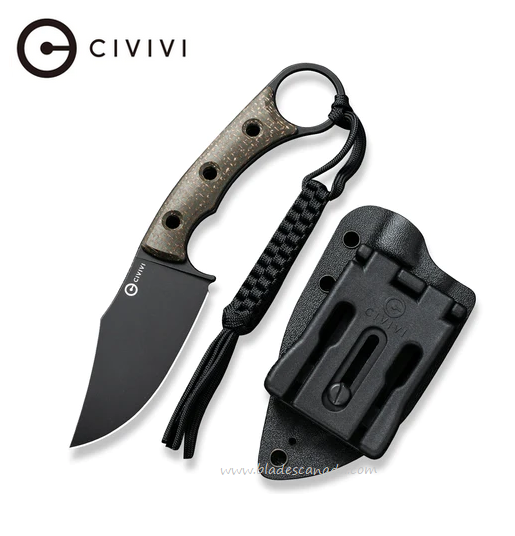 CIVIVI Midwatch Fixed Blade Knife, N690 SW, Micarta Green, 20059B-3