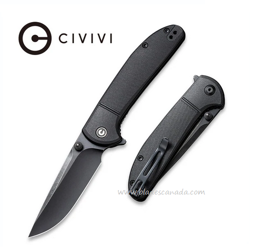 Civivi Badlands Vagabond Flipper Folding Knife, GRN Black, C2019E