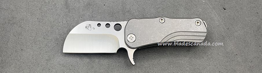 (Discontinued) Medford Chunky Monkey Mini Framelock Folding Knife, S35VN Tumble, Titanium Tumble