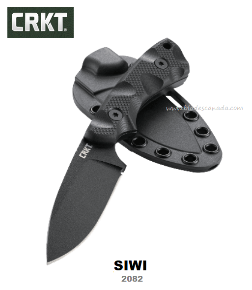 CRKT SiWi Fixed Blade Knife, SK5 Steel, G10 Black, GFN Sheath, CRKT2082 - Click Image to Close