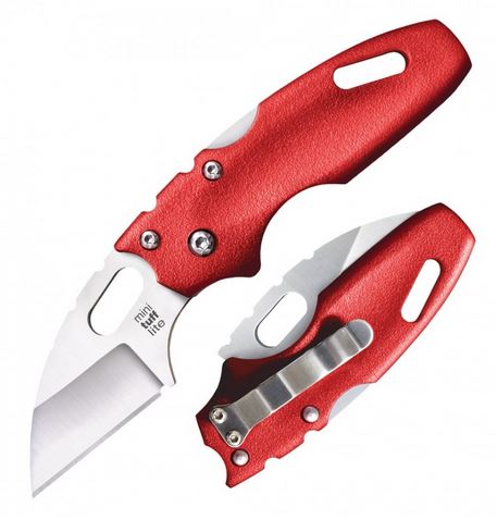 Cold Steel Mini Tuff Lite Folding Knife, 4034SS Steel, Red Handle, CS20MTR