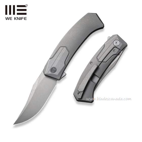 (Pre-Purchase) WE Knife Shuddan Flipper Framelock Knife, CPM 20CV Grey SW, Titanium Grey, WE21015-4