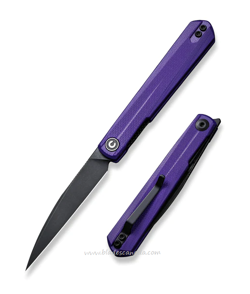 CIVIVI Clavi Flipper Folding Knife, Nitro-V Black SW, G10 Purple, 21019-2
