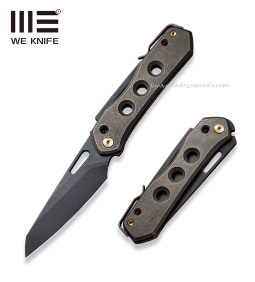 WE Knife Vision R Folding Knife, CPM 20CV Black SW, Titanium Bronze, 21031-4