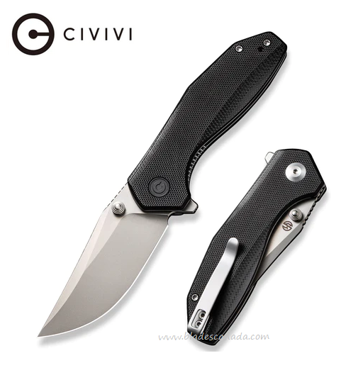 (PRE PURCHASE) CIVIVI ODD 22 Flipper Folding Knife, 14C28N, G10 Black, 21032-1