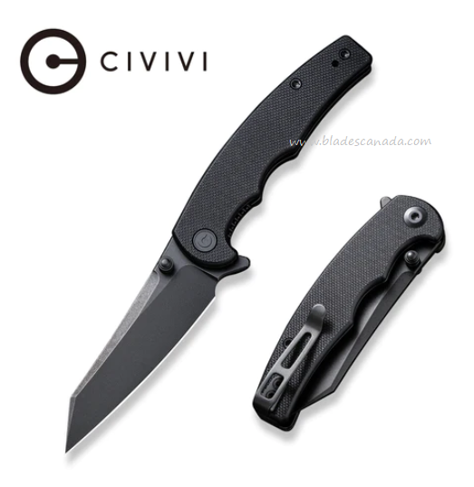 CIVIVI P87 Flipper Folding Knife, Nitro-V Black SW, G10 Black, 21043-1