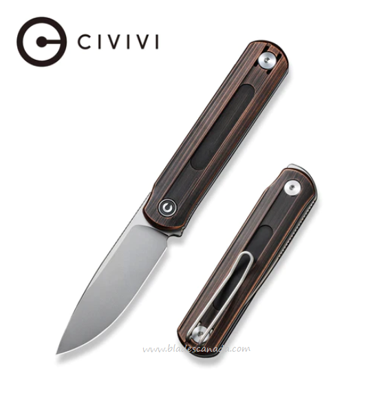 CIVIVI Foldis Slipjoint Flipper Knife, Nitro-V, Copper Black, 21044-1