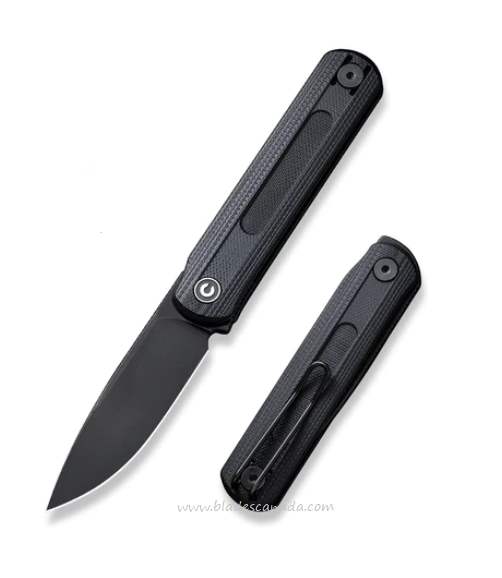 CIVIVI Foldis Slipjoint Flipper Knife, Nitro-V Black SW, G10 Black, 21044-3