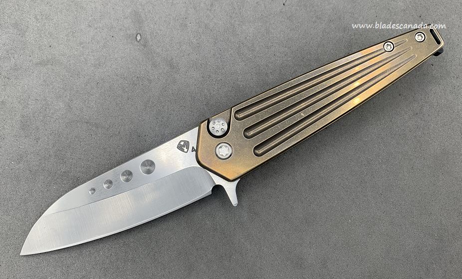 (Discontinued) Medford Nosferatu Flipper Folding Knife, S35VN Tumble, Titanium Bronze Ano