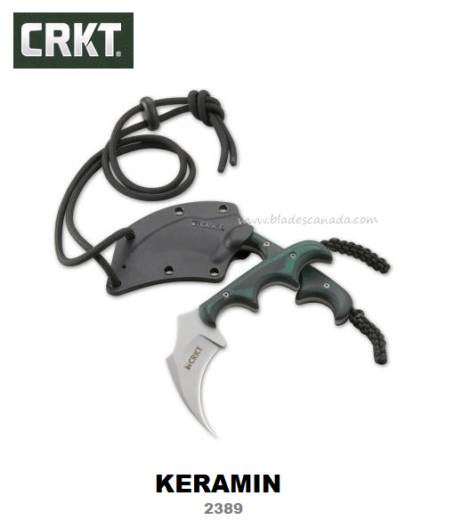 CRKT Keramin Fixed Blade Neck Knife, Hard Sheath, CRKT2389