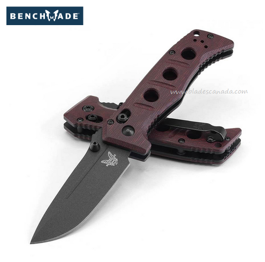 Benchmade Mini Adamas Folding Knife, Ltd Edition, CruWear, Micarta Burgundy, 273BK-2201