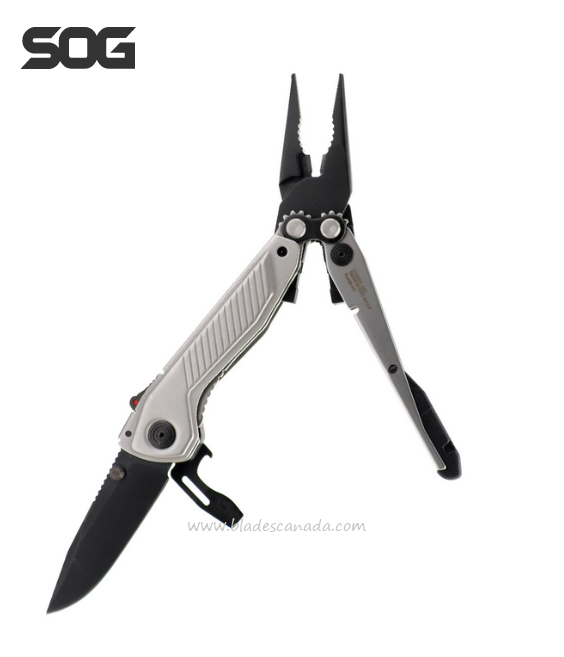 SOG Flash MT Multi-Tool with Knife, D2 Steel, Silver/Black, 29-55-01-41
