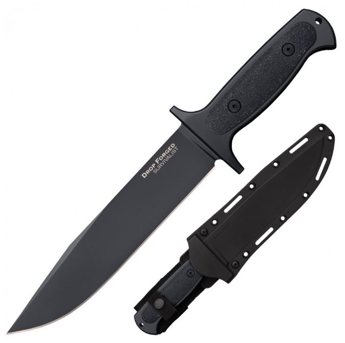 Cold Steel Drop Forged Survivalist Fixed Blade Knife, 52100 Carbon, Secure-Ex Sheath, 36MH