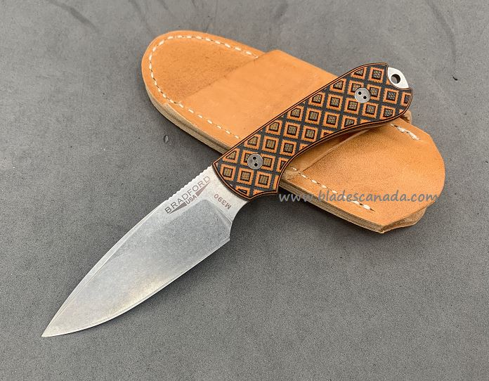 Bradford Guardian 3 False Edge Knife, M390 Stonewash, Tiger Stripe Textured G10, 3FE-006-M390