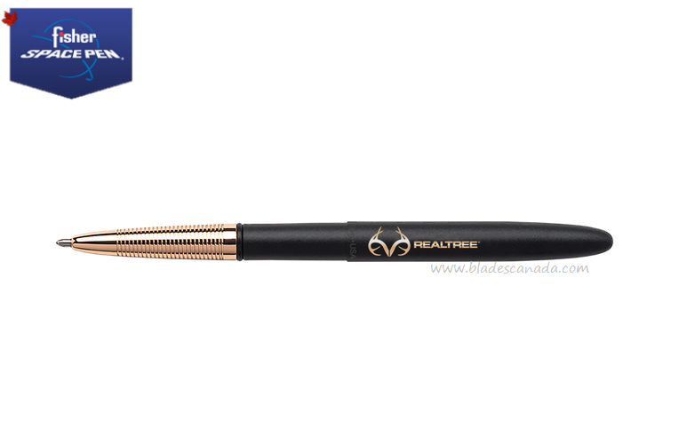 Fisher Space Pen Bullet Pen, RealTree Matte Black w/Gold Grip, FP400BGFG-RT