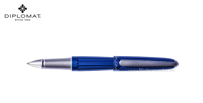 Diplomat Aero Rollerball Pen, Aluminum Blue, 40306030