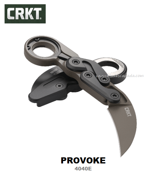 CRKT Provoke Karambit Folding Knife, D2 Steel, Aluminum Dark Earth, CRKT4040E