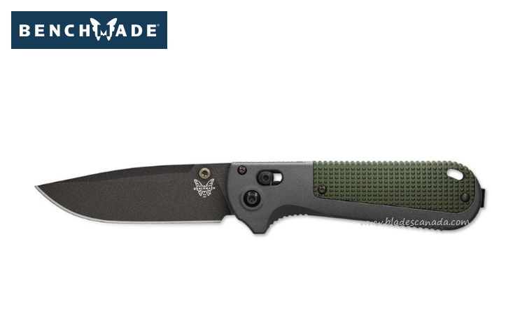 Benchmade Redoubt Folding Knife, CPM D2 Black, Grivory Green/Grey, 430BK