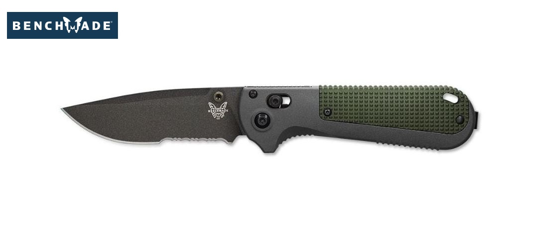Benchmade Redoubt Folding Knife, CPM D2 Black, Grivory Green/Grey, 430SBK