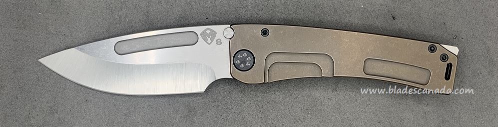 Medford Marauder-H Framelock Folding Knife, CPM 3V Tumble, Titanium Bronze Ano