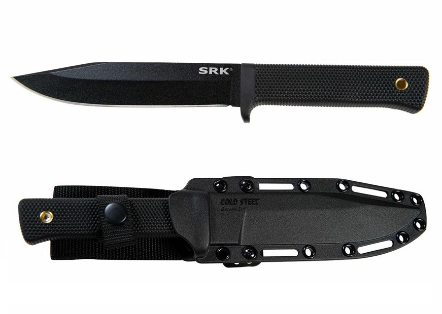 Cold Steel SRK Fixed Blade Knife, SK5 Steel, Secure-Ex Sheath, CS49LCKZ