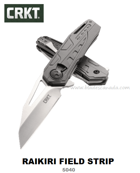 CRKT Raikiri Field Strip Flipper Folding Knife, 1.4116 Steel, Aluminum, CRKT5040