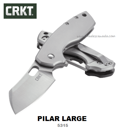 CRKT Pilar Large Framelock Folding Knife, Stainless Handle, 5315 - Click Image to Close