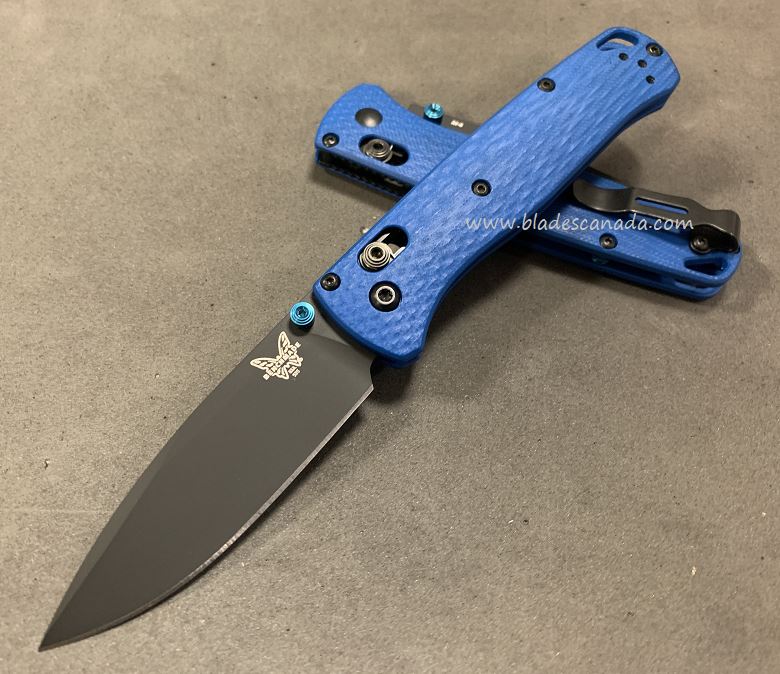 Benchmade Bugout Folding Knife, M4 Steel, Blue G10, Blue Thumbstud & Standoffs, 535CU133 - Click Image to Close