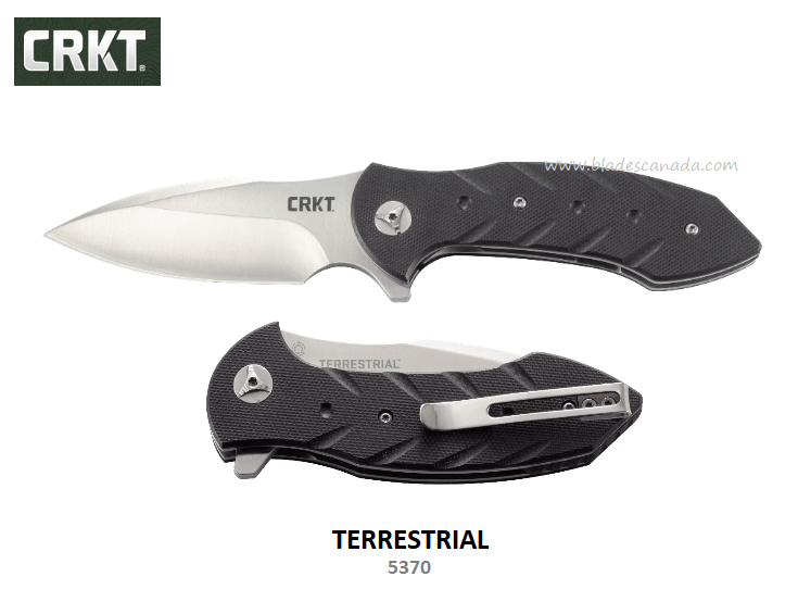 CRKT Terrestrial Flipper Folding Knife, G10 Black, CRKT5370 - Click Image to Close