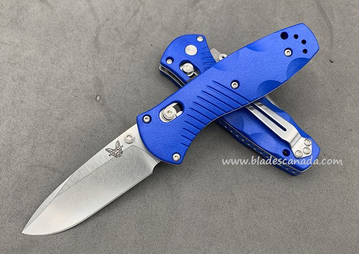 Benchmade Mini Barrage Customized Folding Knife, 20CV, Blue, Assisted Opening, BM585CU15