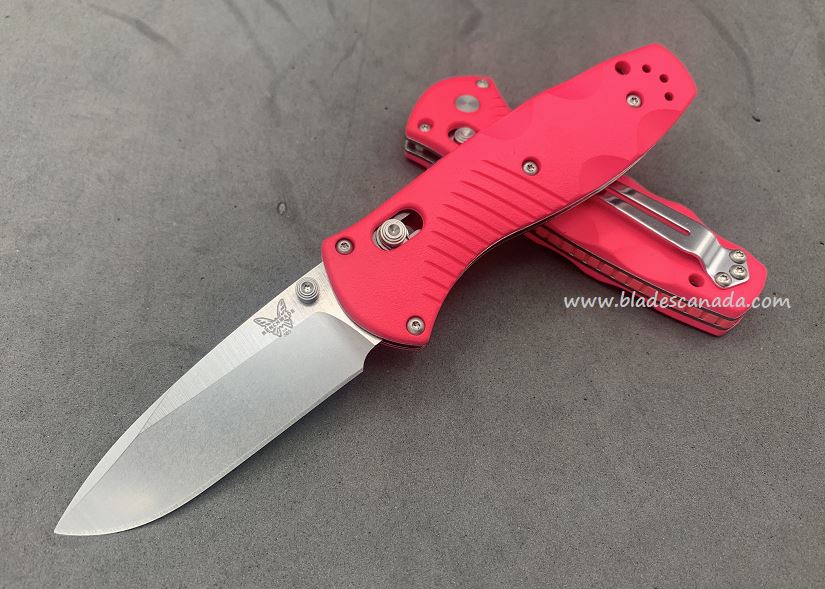Benchmade Mini Barrage Customized Folding Knife, Assisted Opening, 20CV, Hot Pink, 585CU18