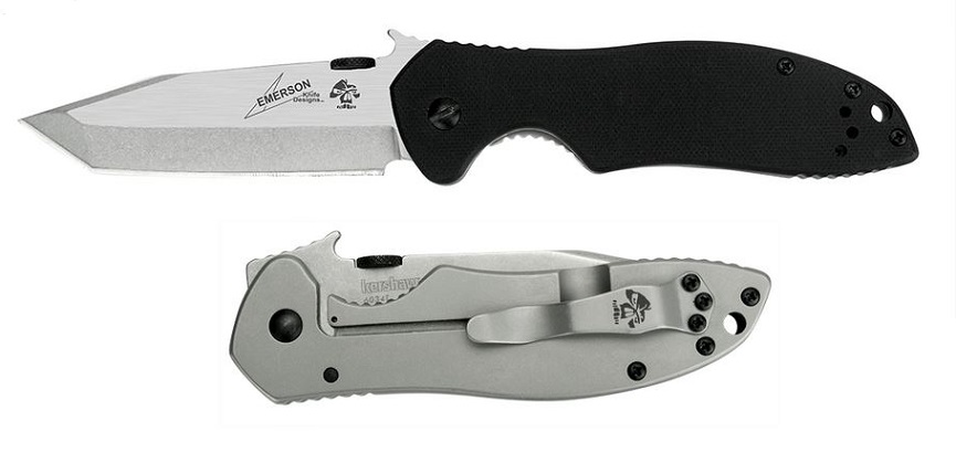 Kershaw CQC-7K Framelock Folding Knife, Tanto Blade, Wave Opening, G10 Black, K6034T