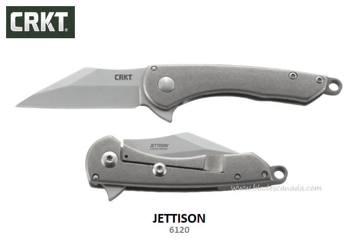 CRKT Jettison Framelock Flipper Knife, Wharncliffe Blade, Titanium Handle, CRKT6120