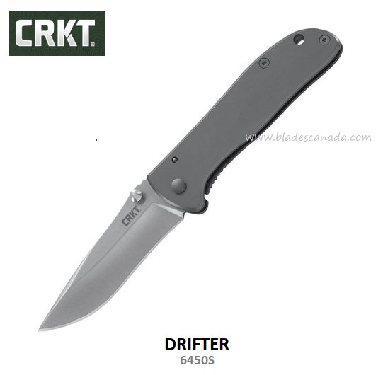 CRKT Drifter Framelock Folding Knife, Stainless Handle, 6450S