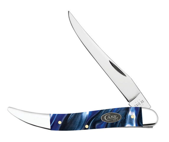 Case Medium Texas Toothpick Slipjoint Folding Knife, Stainless, Ocean Blue Kirinite, 70562