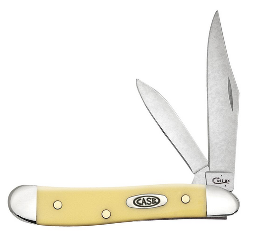 Case Peanut Slipjoint Folding Knife, Stainless, Synthetic Yellow, 80030