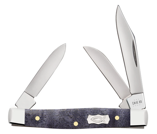 Case Small Stockman Slipjoint Folding Knife, Stainless, Purple Curly Maple, 80547