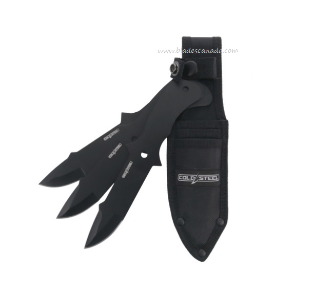 Cold Steel Throwing Knives, 3 Pack with Sheath, Black, TH-80KVC3PK