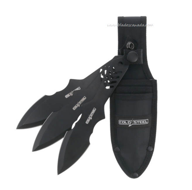 Cold Steel Throwing Knives, 3 Pack with Sheath, Black Spearpoint, TH-80KVS3PK