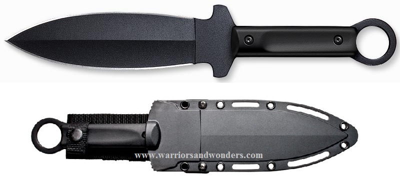Cold Steel Shanghai Shadow Dagger Fixed Blade Knife, 1055 Carbon, Secure-Ex Sheath, 80PSSK