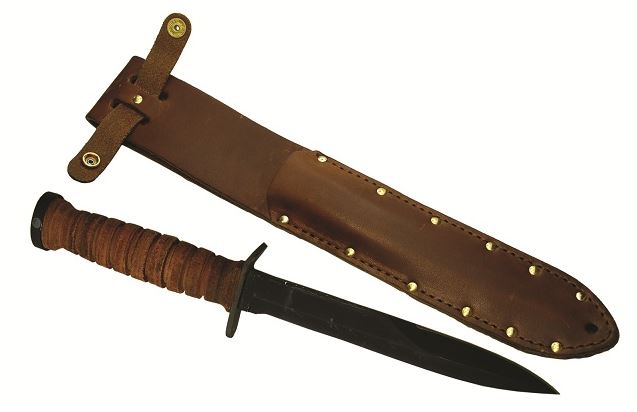 OKC Mark III Trench Knife, 1095 Carbon, Leather Sheath, 8155