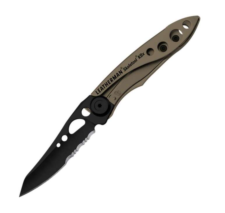Leatherman Skeletool KBX Folding Knife, 420HC Black, Coyote Tan, 832615